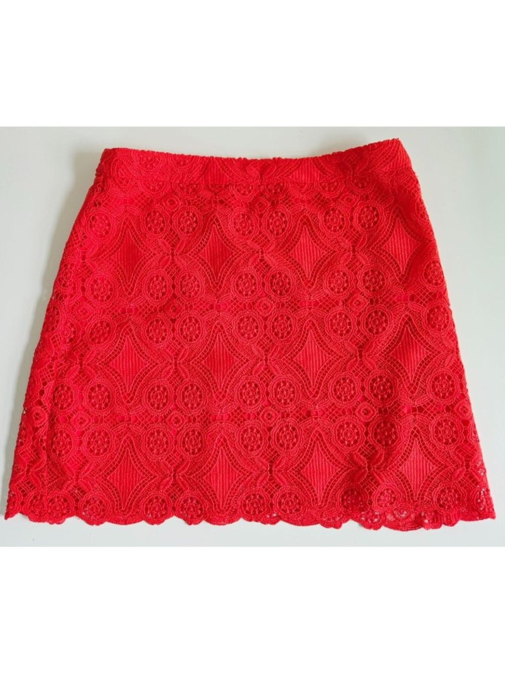 Hollister Lace Mini Skirt Size 7 Teen Women's Red A Line California Casual